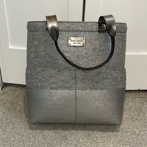 Kate Spade Silver Felt Winter Purse